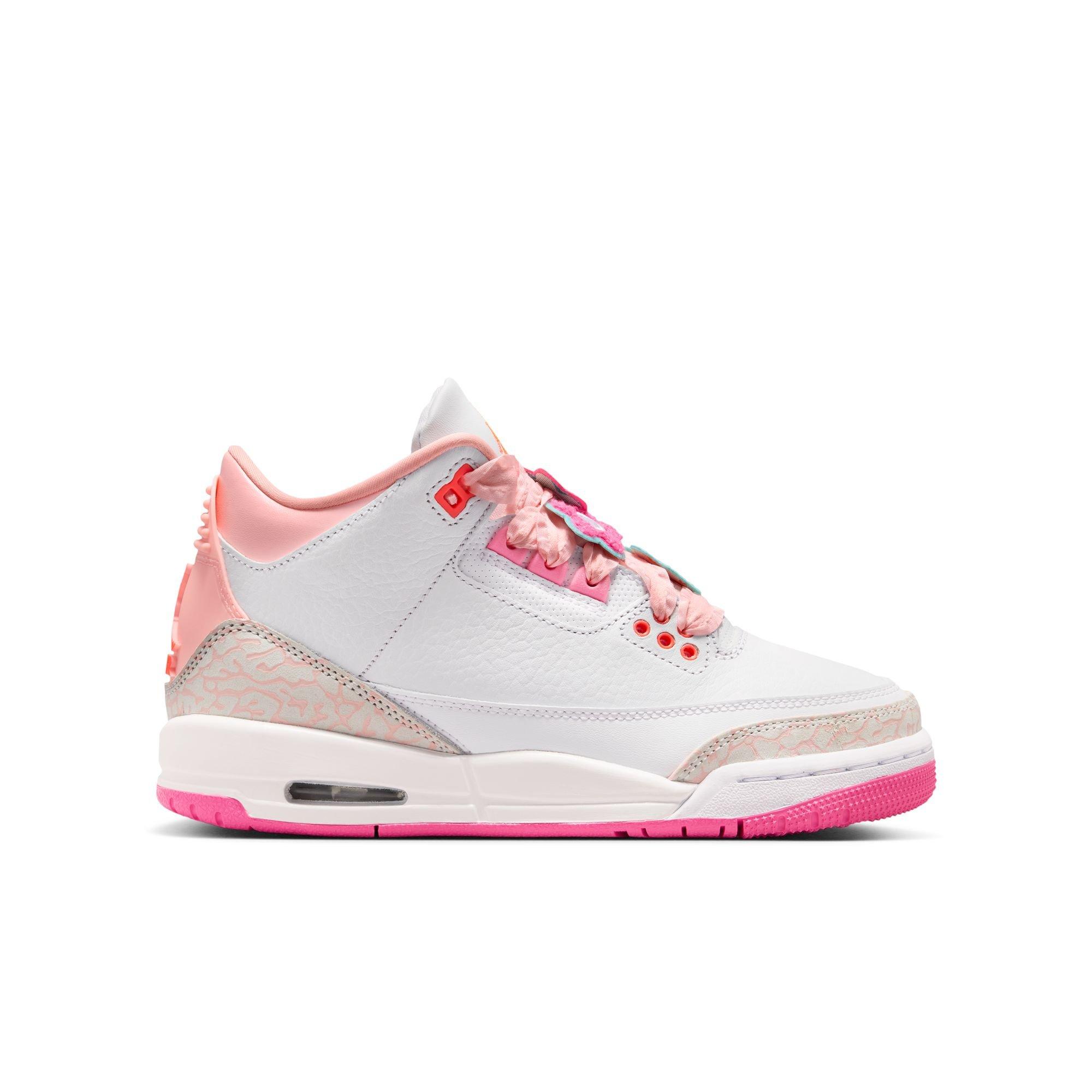 Jordan 3 Retro &ldquo;Secret Garden&rdquo; Grade School Girls' Shoe - PEARL PINK/HYPER ORANGE/PINK BLOOM